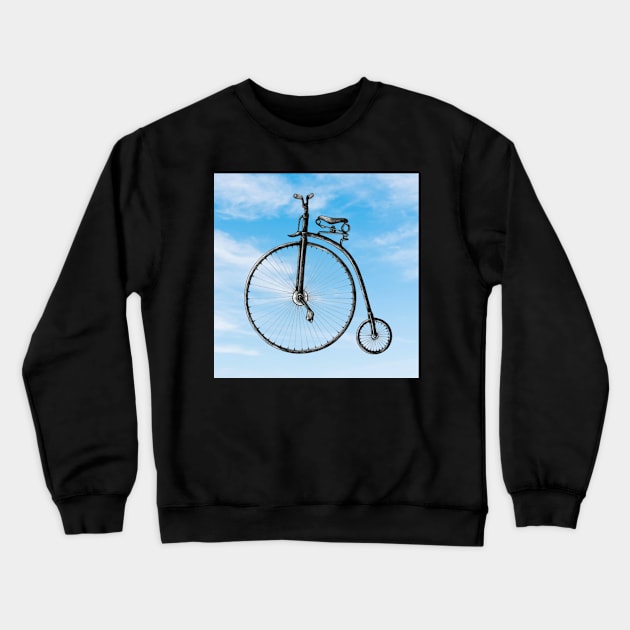 Penny farthing in the sky Crewneck Sweatshirt by Donkeh23